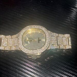 Gold and Silver Diamond Watch